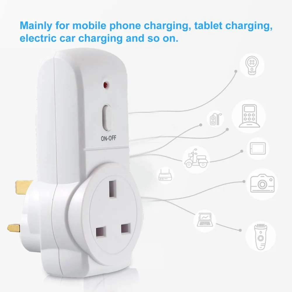 UK Plug таймер обратного отсчета переключатель умный переходник с дистанционным управлением-в розетке автоматическое отключение розетки автоматическое выключение электронного устройства