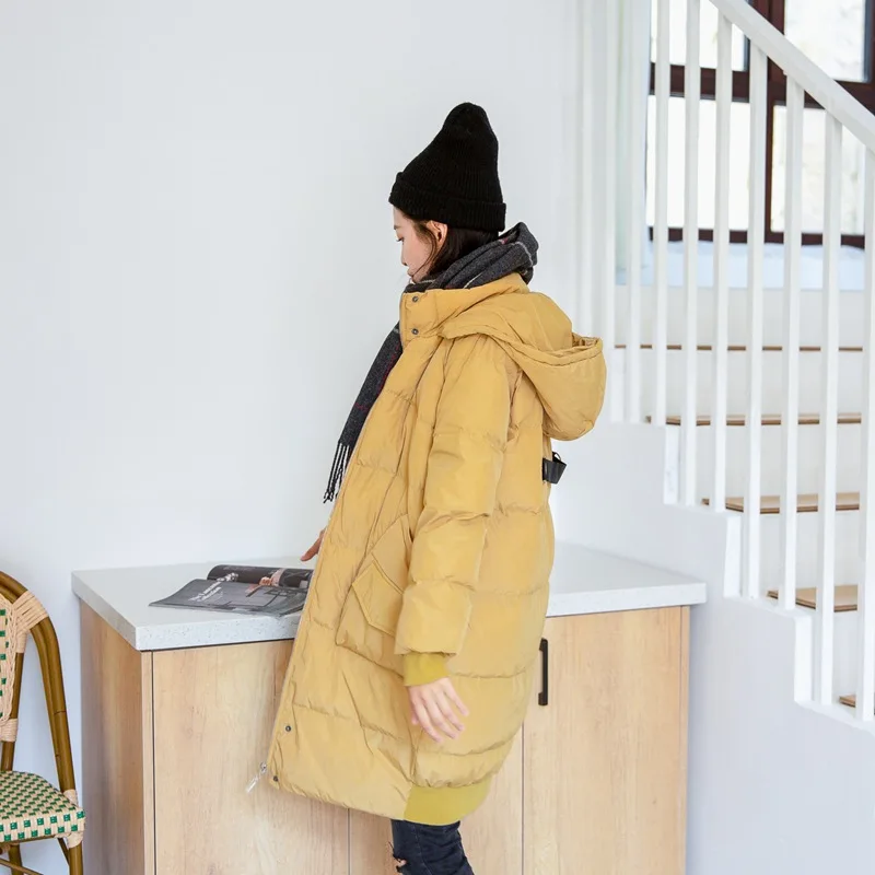

2019 Winter New Style Korean-style Simple Solid Color Mid-length Cotton Overcoat Loose Thick Warm Cotton Coat Cotton-padded Jack