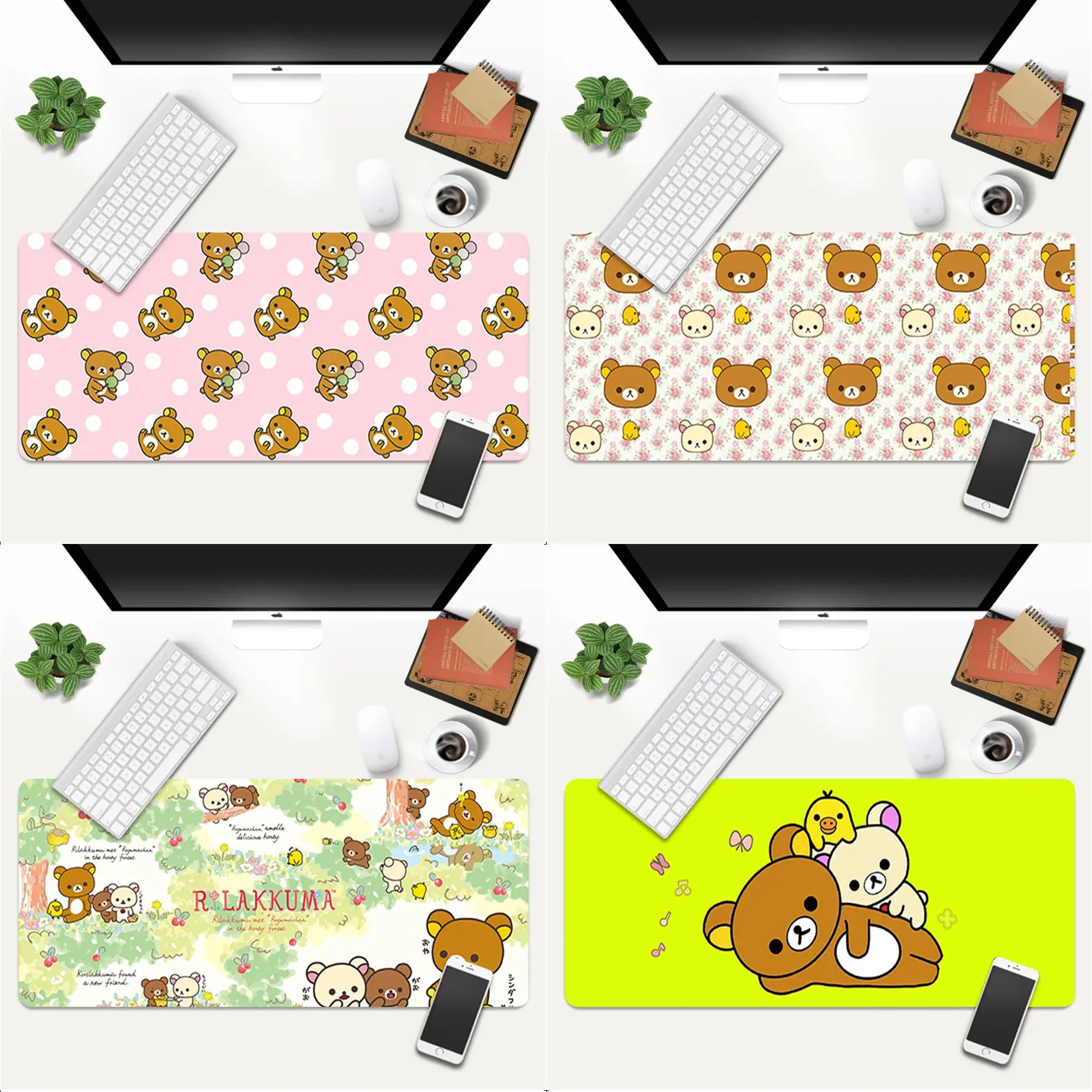 

Cool New Cute Rilakkuma Bear Lock Edge Speed Control Laptop Keyboard Mat Gaming Mouse Pad Large Deak Mat 700x300mm for overwatch
