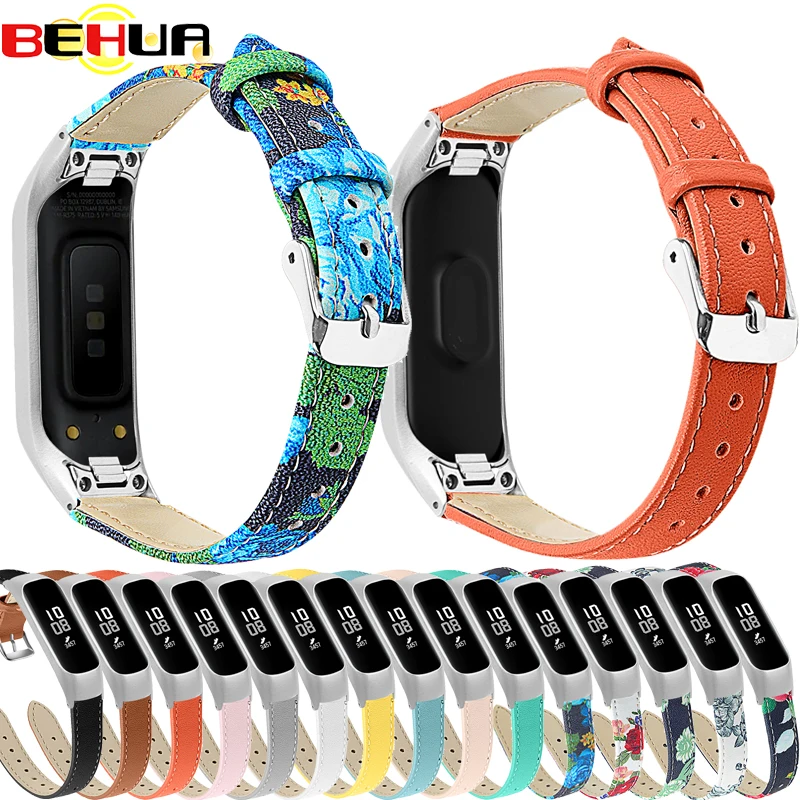 Кожаный ремешок для samsung Galaxy Fit e SM R375 часы полосы с рамкой чехол браслет из