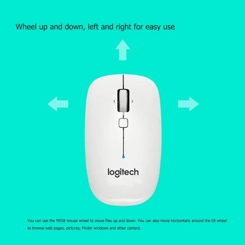 Беспроводная Bluetooth мышь logitech M558, 1000 dpi, эргономичная симметричная оптическая мышь с 4 клавишами для ноутбуков, настольных компьютеров, ноутбуков