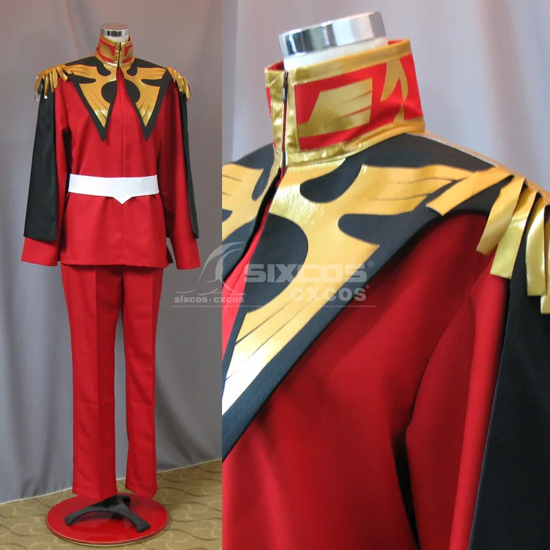 color as the picture Аниме Gundam SEED Char Aznable, костюм для косплея, красный, Униформа, полный комплект, мужские вечерние, для ролевых игр, одежда на заказ, любой размер - Цвет: color as the picture