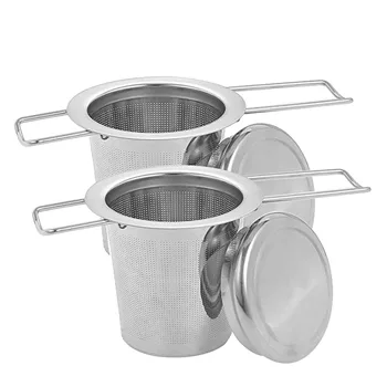 

Folding Handle with Lid Tea Drainer 304 Stainless Steel Tea Accessories Filter for Teapot