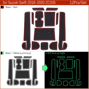 

Door Groove Mat For Suzuki Swift 4 2018 2019 2020 ZC33S Accessories Anti-Slip Mat Gate Slot Coaster Car Interiors Gel Pad Rubber