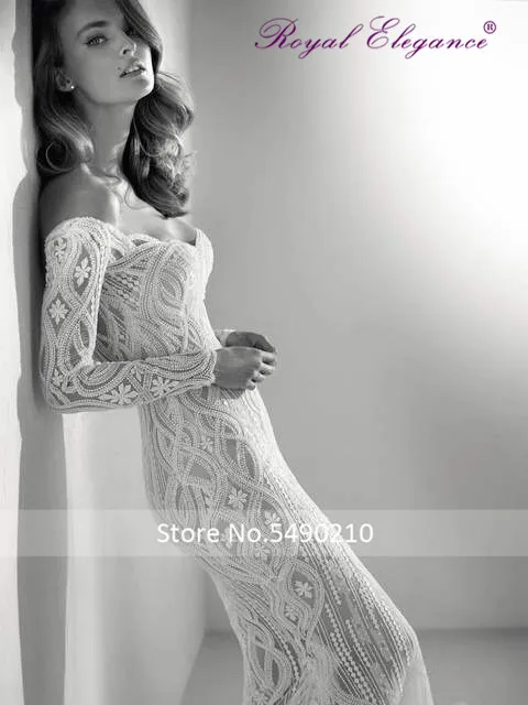 Королевская элегантность vestido de noiva тяжелое бисерное роскошное свадебное платье с длинным рукавом abiti da sposa