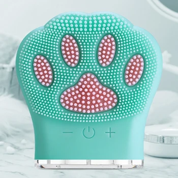 

Cat Claw Design Silicone Cleansing Instrument Ultrasonic Charging Facial Cleansing Instrument Wash Brush Beauty Device