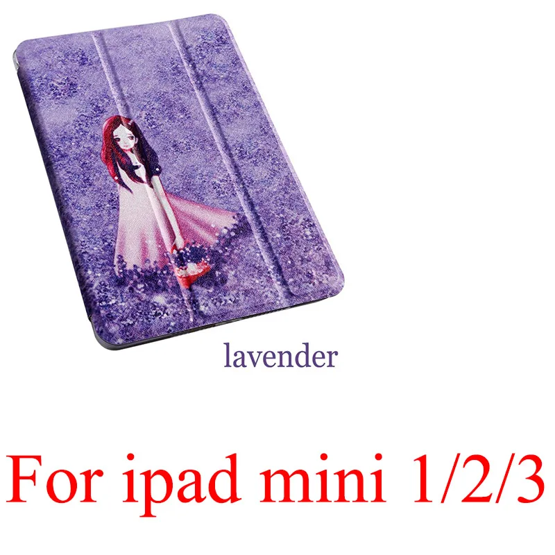 Мультяшный чехол для планшета Apple Ipad Mini 1 2 3 4 5 Smart wake Sleep fundas fold Stand Обложка с рисунком capa сумка для Mini4 Mini5 - Цвет: for Mini 1 2 3