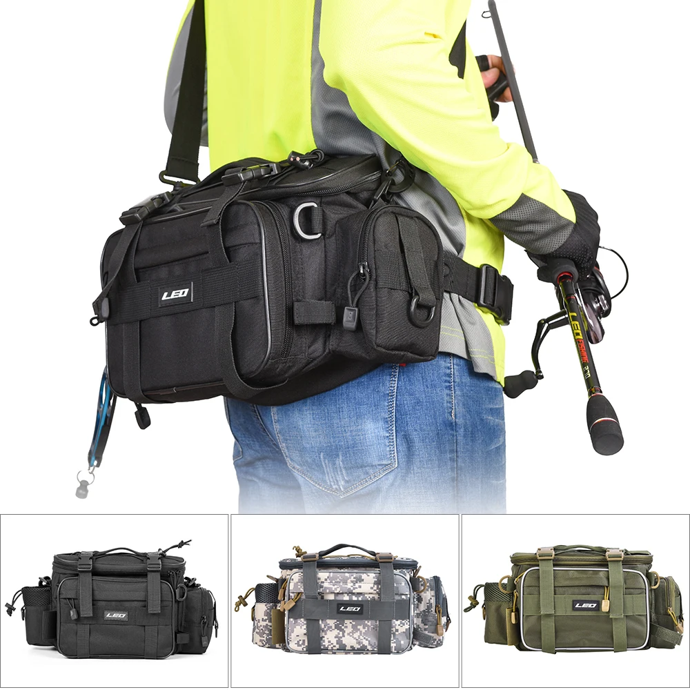 Fishing Tackle Bag Waist Shoulder Storage Carry Lure Box Handbag Backpack N1R4 