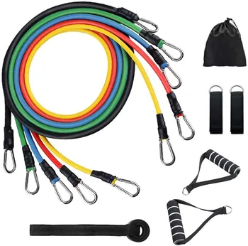 

11pcs /set Resistance Bands Set Latex Tubes Pull Rope With Door Anchor Handles Ankle Straps For Training Fitness Exercises