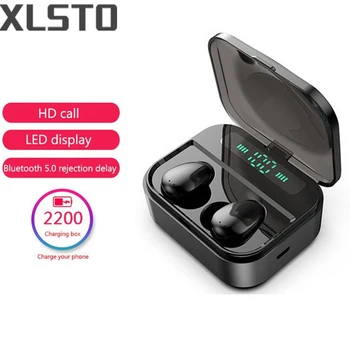 

XLSTO TWS Touch Control Wireless Earbuds Bluetooth 5.0 Earphone LED DisplayWaterproof Headfrees Headset with 2200mAh Power Bank