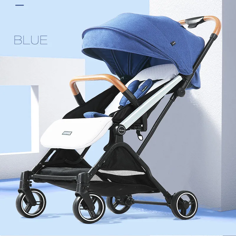 Blue Детская коляска Самолет Легкий Портативный Путешествия складной высокого качества коляска четыре сезона использования алюминиевый сплав трехслойная тележка - Цвет: Blue