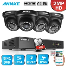 ANNKE 4CH H.264+ 1080P Lite система видеонаблюдения DVR 4 шт 2.0MP ИК ночного видения Купольные Камеры видеонаблюдения 1080P комплект видеонаблюдения