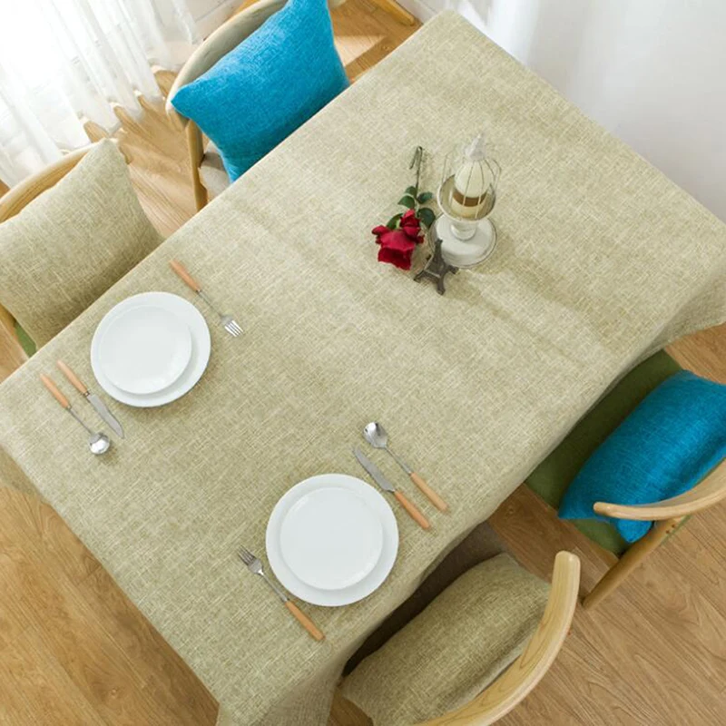 Hot!Tablecloth Cloth Art Cotton And Linen Literary Solid Chinese Style Living Room Coffee Table Round Table Western Table Cloth