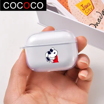 

Cartoon Dog Soft case For Airpods Pro CasePeanuts Charlie Brown beagle dog earphone protective Case For Air pods cases custom
