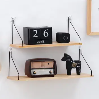 

Bathroom Storage Bracket for Bathing Home Wall Decor Wall Ledge Bamboo Storage Rack Bathroom Edge Solid Wooden Shelf Bracket