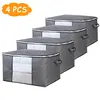 3/4 Pcs Set Foldable Comforter clothing Storage Bag Household Clothing Storage Box Dustproof Quilt Storage  wardrobe organizer 1