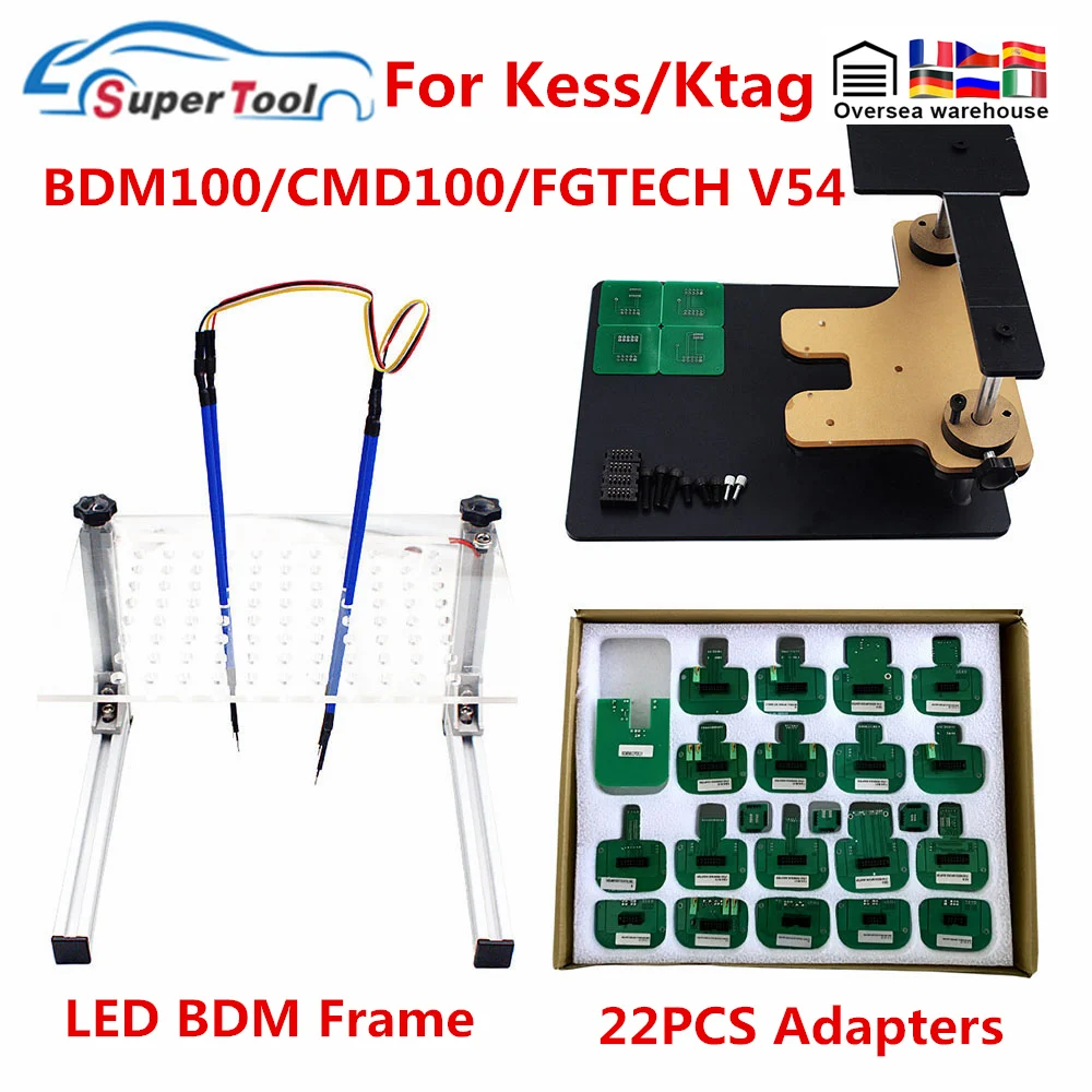 22 шт. BDM Адаптеры ЭБУ рампы для KESS KTAG K TAG/BDM100/CMD100/FGTECH KTM BDM зонд адаптер Светодиодный BDM Рамка ЭБУ программист