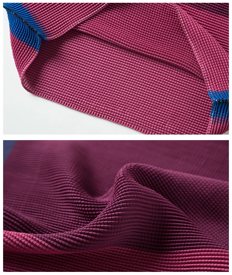 Issey fold новая полосатая цветная облегающая футболка с высоким воротником Женская Нижняя рубашка