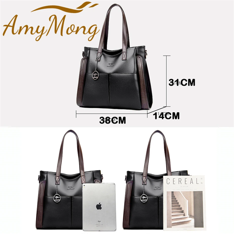 حقيبة حمل جلدية ناعمة للسيدات، محافظ فاخرة كبيرة ا...