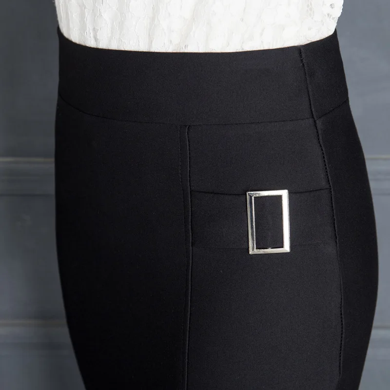 Женская эластичная профессиональная тонкая юбка с высокой талией, женская сексуальная модная юбка-карандаш с разрезом сбоку, Femme Jupe