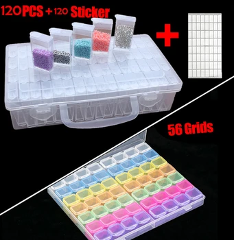 

New 120pcs Bottles Plastic Diamond Painting Accessories Container Storage Box Diamant Painting Holder Daimond painting Box Pen