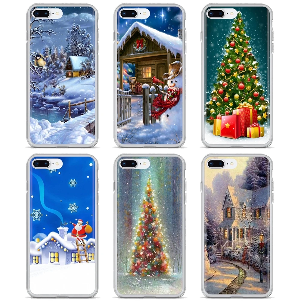 Рождественские подарки Санта-Клауса и снеговика для iPhone iPod Touch 11 12 Pro 4 4S 5 5S SE 5C 6 6S 7 8