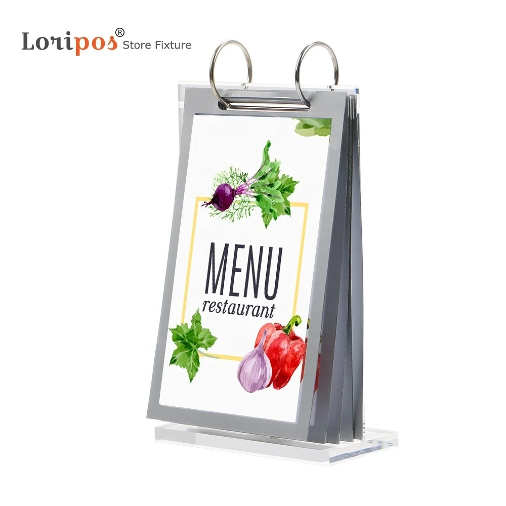 Acrylic Double-sided Page Display Drinks Menu Table Album Desk Sign Restaurant Hotel Label Holder Photo Stand