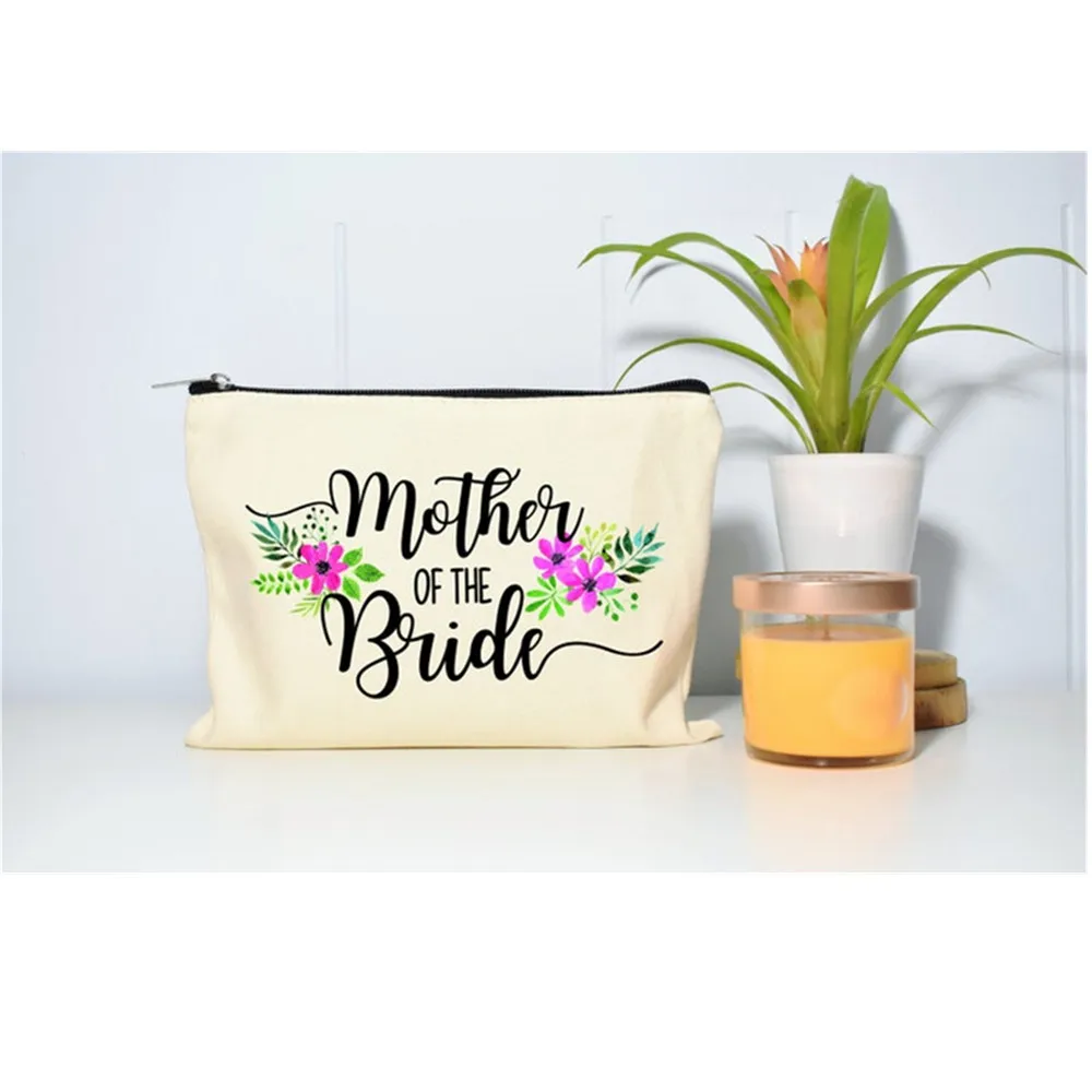 

Makeup Bridesmaid Gift Bag custom Team Bride floral pouch Party make up bag bridal shower decoration Wedding Favor cosmetic bag