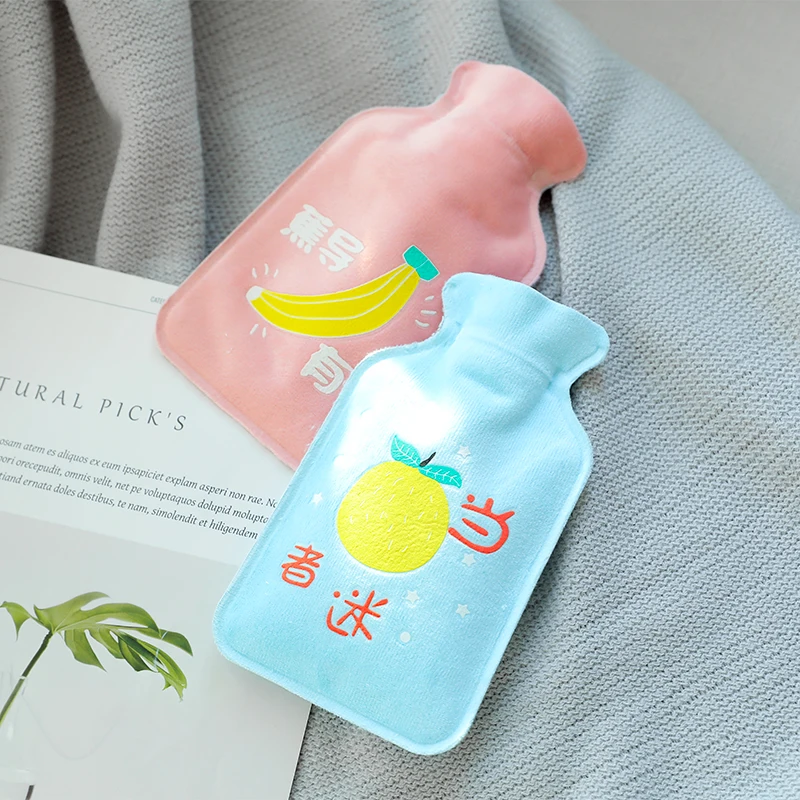 Chinese Style Fruit Hand Warm Hot Water Bottle Mini Hot Water Bottles Portable Hand Warmer Girls Pocket Hand Feet Hot Water Bags