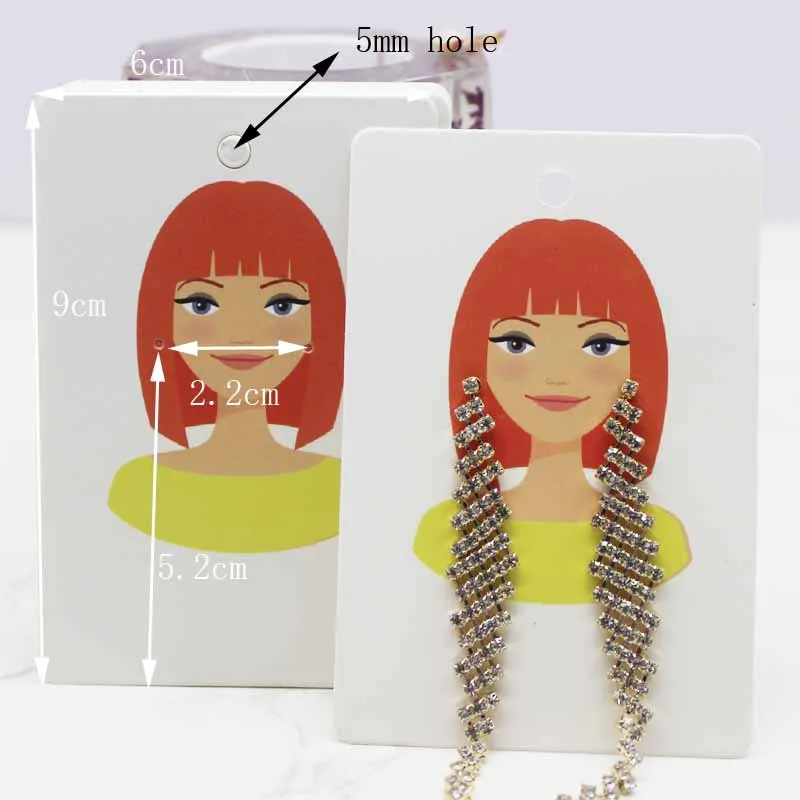 5x6.5cm/5x7cm 50Pcs/Lot Earring Card Cool Girl /Flower Girl /Abstract  painting Fashion paper card Jewelry Accessory Card