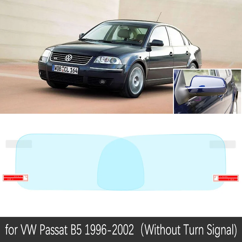 Полное покрытие, противотуманная пленка, зеркало заднего вида для Volkswagen VW Passat B5 B5.5 B6 B7 1996~, аксессуары, непромокаемые прозрачные пленки - Название цвета: B5 No Turn Signal