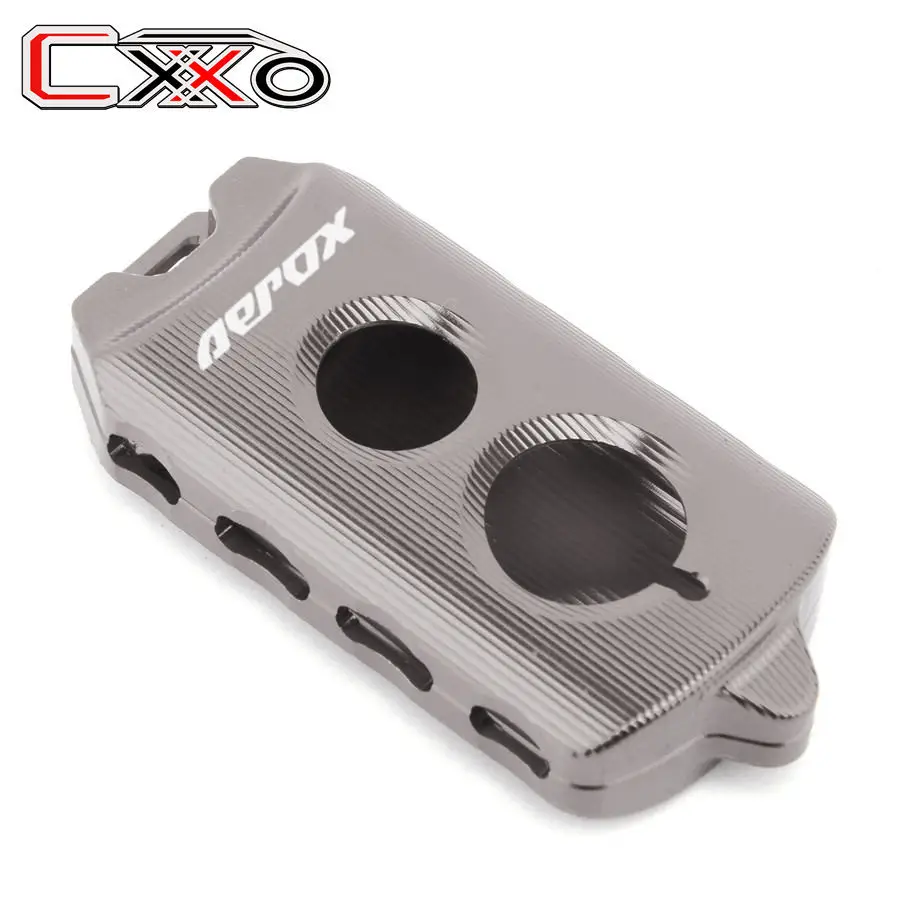 AEROX logo Titanium Мотоциклетный алюминиевый чехол для ключей для YAMAHA X-MAX 125 250 400 XMAX 300 17-19 держатель для ключей протектор QBIX AEROX 155 NVX 125 155 - Цвет: AEROX logo Titanium