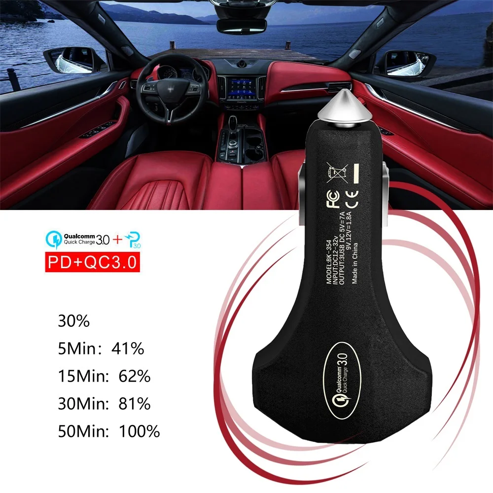 35 Вт автомобильное зарядное устройство Quick Charge 3,0 Dual USB для samsung huawei Super charge SCP QC3.0 быстрое PD usb type C автомобильное зарядное устройство для телефона