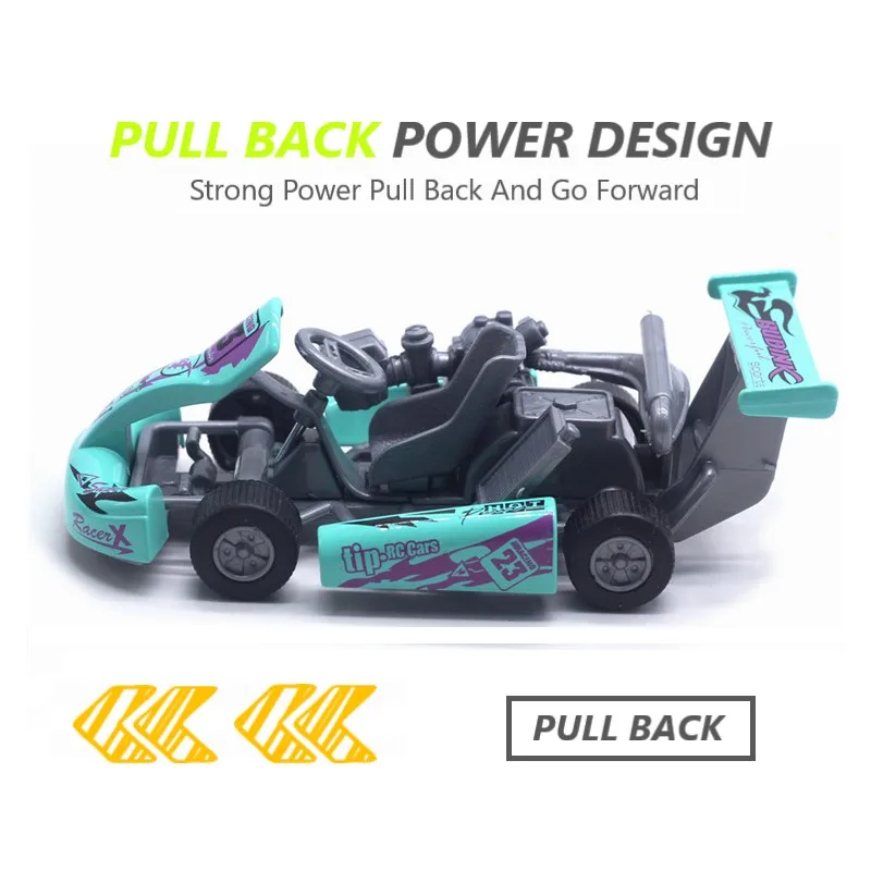 1:32 Alloy ABS karting Racing Toy Car Model Metal Pull Back Simulation Miniature Kids Small Toys Car For Children Boys Gifts