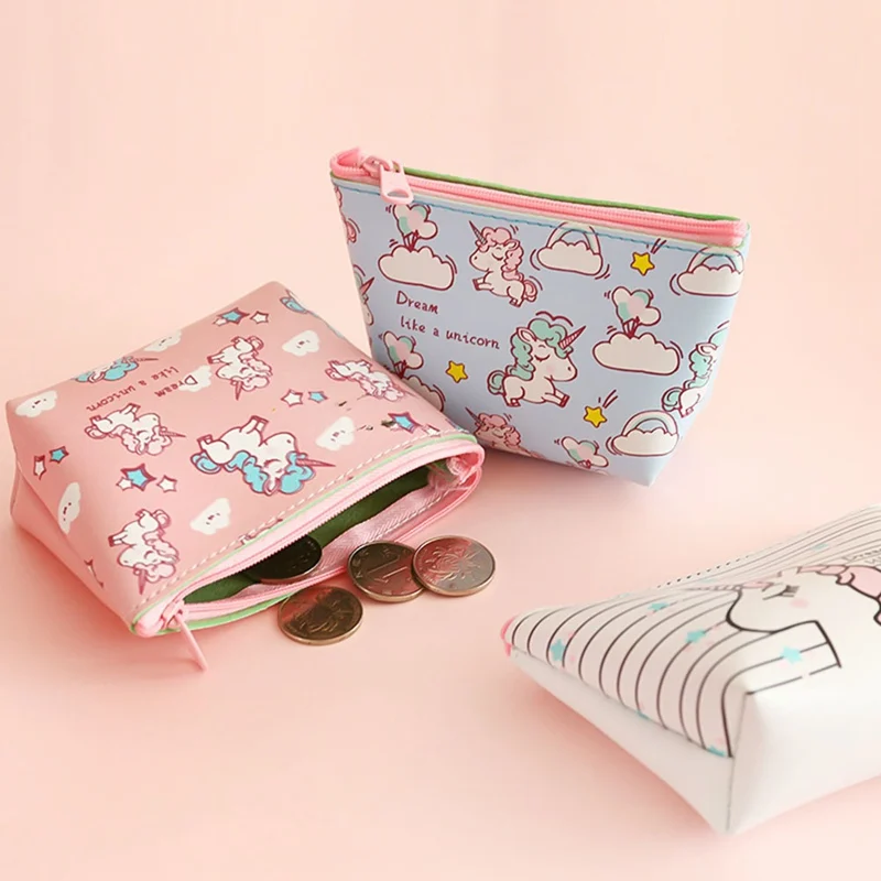 Сумки для женщин, кошельки с единорогом, держатель для монет, Kawaii, животные, единорог, фламинго, мини кошелек, маленькая сумка, Детская сумочка на молнии, подарок