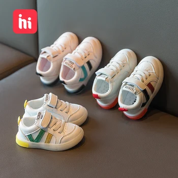 

HIPAC Baby Shoe Boys Girls Spring Children Sports Board Shoes 1-3-Year-Old Babys Shoes Soft-Sole Anti-slip Learner Shoes