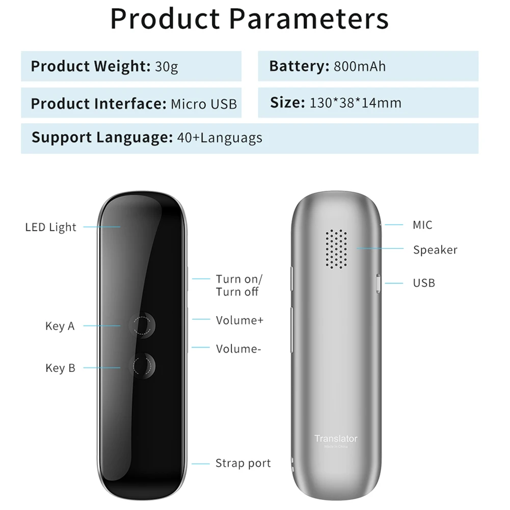 G5 умный голосовой переводчик портативный двухсторонний в режиме реального времени 40 языков перевод 3 в 1 голосовой текст фото Bluetooth переводчик