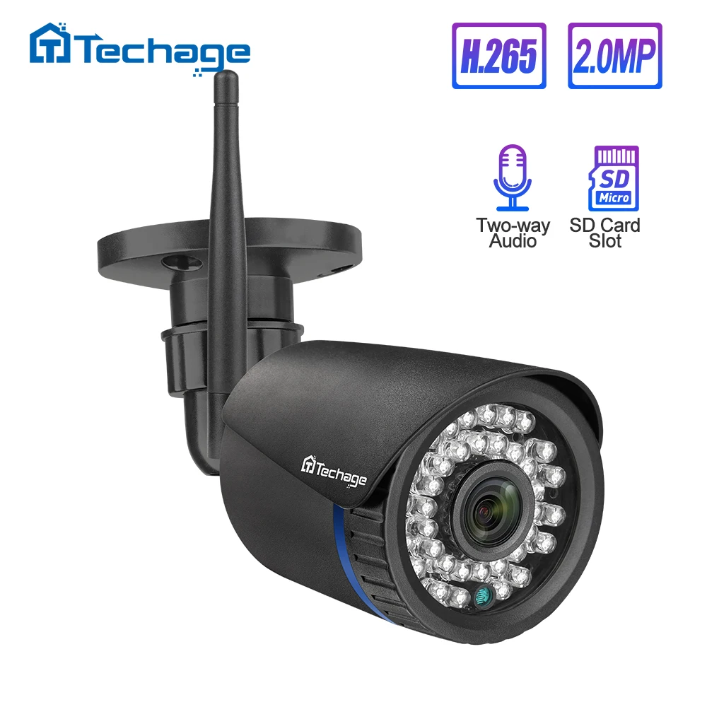H.265 1080P Wi-Fi IP камера 2MP двухстороннее аудио беспроводная видео охранное видеонаблюдение для помещений и улицы ИК Ночное Видение P2P Onvif IPC