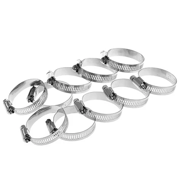 

10Pcs 1-3/8\"~ 2\" Adjustable Stainless Steel Drive Hose Clamp Fuel Line Worm Clip