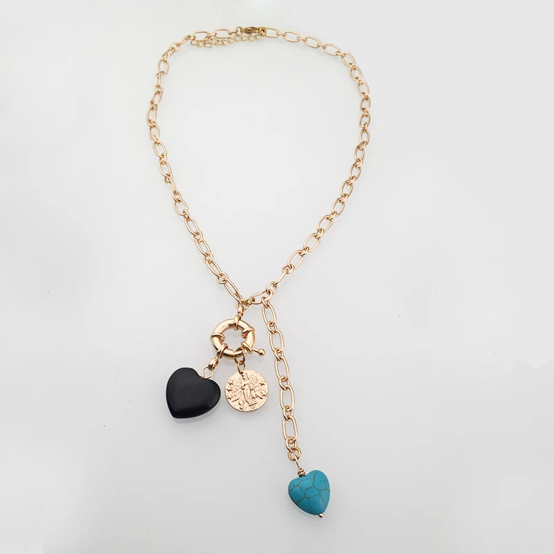 Pulsera mujer moda, массивная цепочка, милый браслет, Пресноводный Жемчуг, браслеты для женщин, ручная цепочка, латунный браслет для женщин - Окраска металла: necklace
