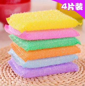 

4 PCS Hot sale Sponge Bath Brush Wash Pot Clean Brush bathroom accessories Kitchen cleaning brush the dishes artifact