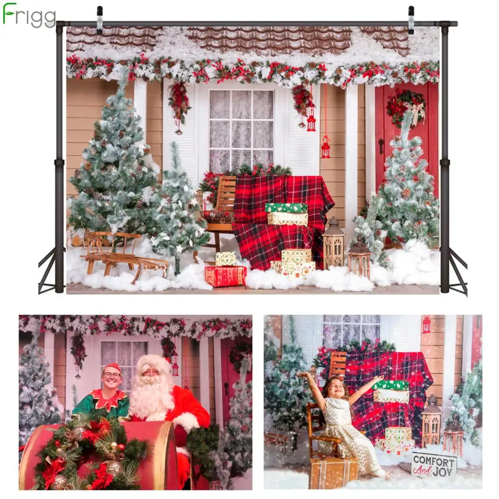 

Vinyl Fabric Christmas Photography Backdrops Winter Snow Christmas Tree Photobooth Backgrounds For Photocall Studio Photographic