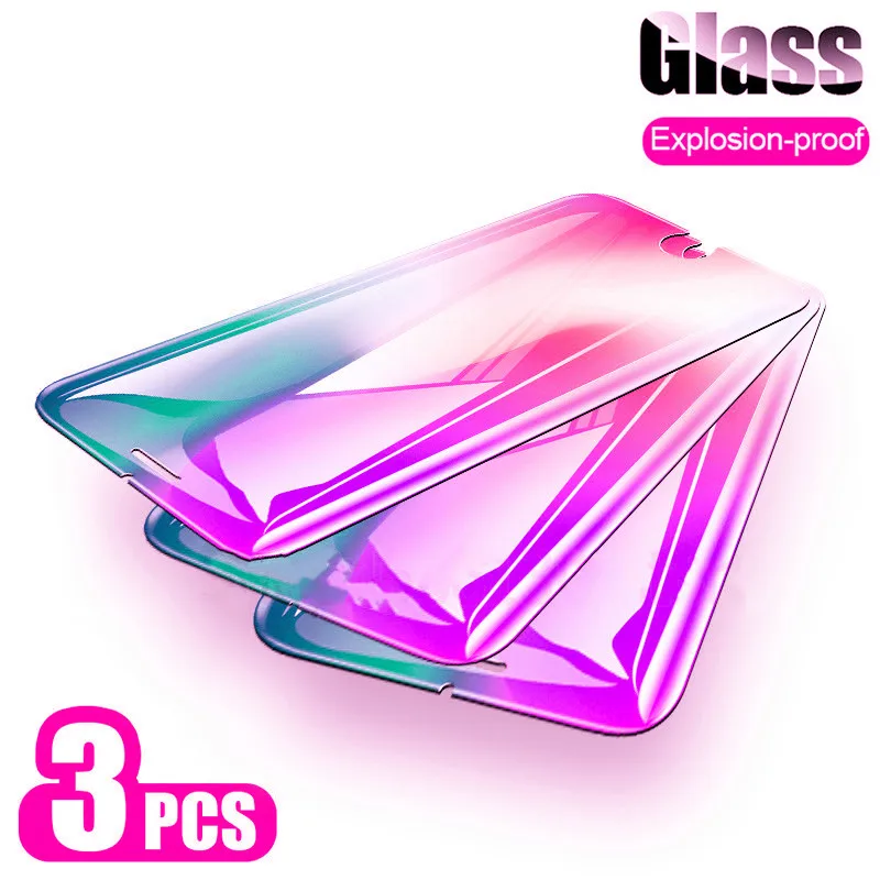 Роскошное модное Закаленное стекло для Iphone 8 4 4S 5 5S Se 6 6s Plus 11 Pro Max 7 XR X Xs защита