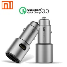 Xiaomi Мобильный телефон зарядка QC3.0 X2 Универсальный Qualcomm Quick charge 3,0 2 порта макс 36 Вт USB Автомобильное зарядное устройство для автомобиля