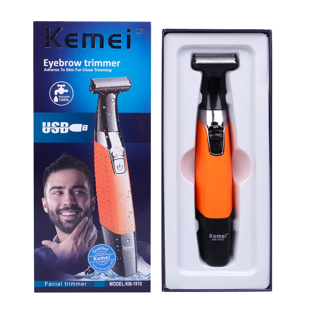 KEMEI One Blade Мужская электрическая бритва для бороды, тела, лица, электрическая бритва для мужчин, KM-1910, триммер для бритья бороды