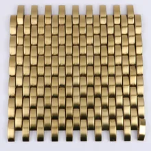 3D арочная матовая золотая металлическая мозаичная плитка, DIY Украшение для шкафа Санузел для ванной комнаты настенная плитка