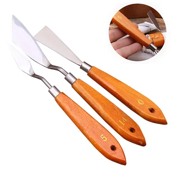 

3pcs School Shovel Art Tools Sculpt For Artist Spatula Mixed Painting Scraper Set Multipurpose Palette Stainless Steel Reusable