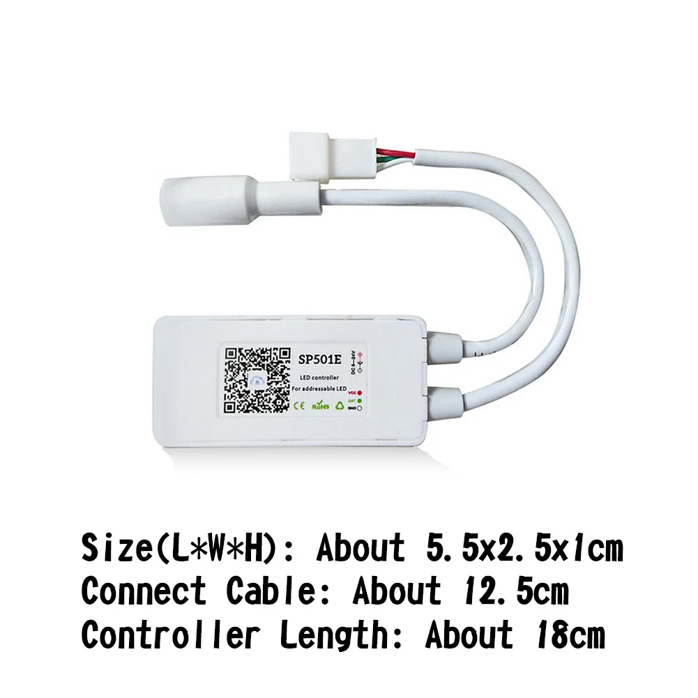 SP501E Wi-Fi Регулируемая WS2812B управление приложением RGB управление Лер телефон 900 пикселей Смарт адресуемые светодиодные полосы SPI DC5-24V голоса