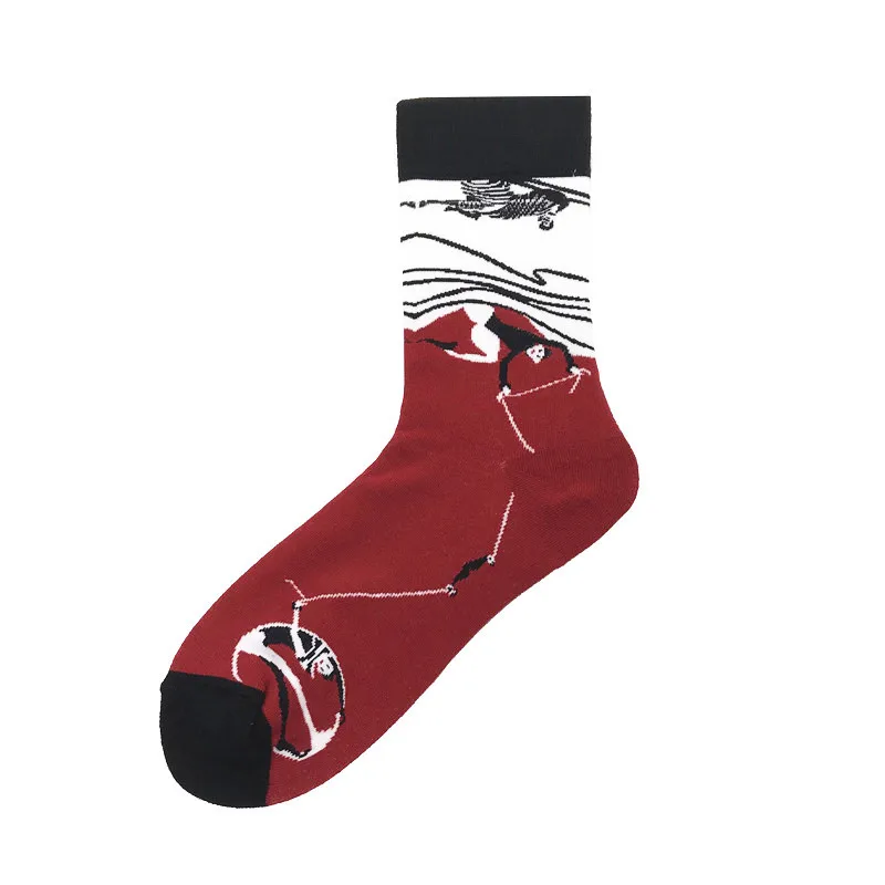 socks 11 Женские носки с милыми цветами и абстрактным рисунком; хлопковые короткие креативные женские носки с животными; теплые забавные Kawaii зимние носки до щиколотки - Цвет: socks 11