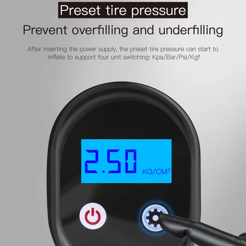

Air Compressor Portable Mini Inflator Smart Wireless Air Tyre Pump for Bicycle Motorcycle PAK55